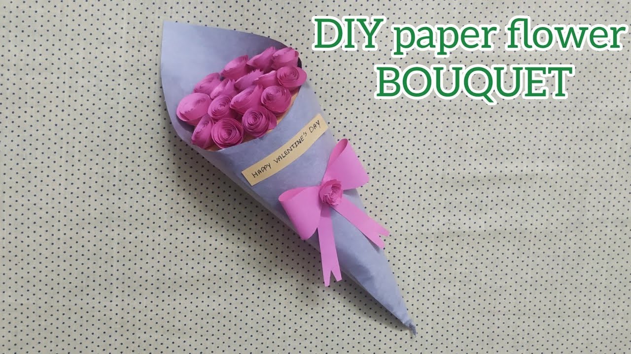 How to make a Bouquet.DIY Paper Flower BOUQUET. Birthday gift ideas. Flower Bouquet making