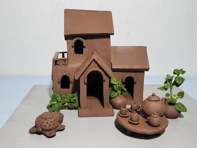 How to make a mini house, kitchen set, creative ideas with clay