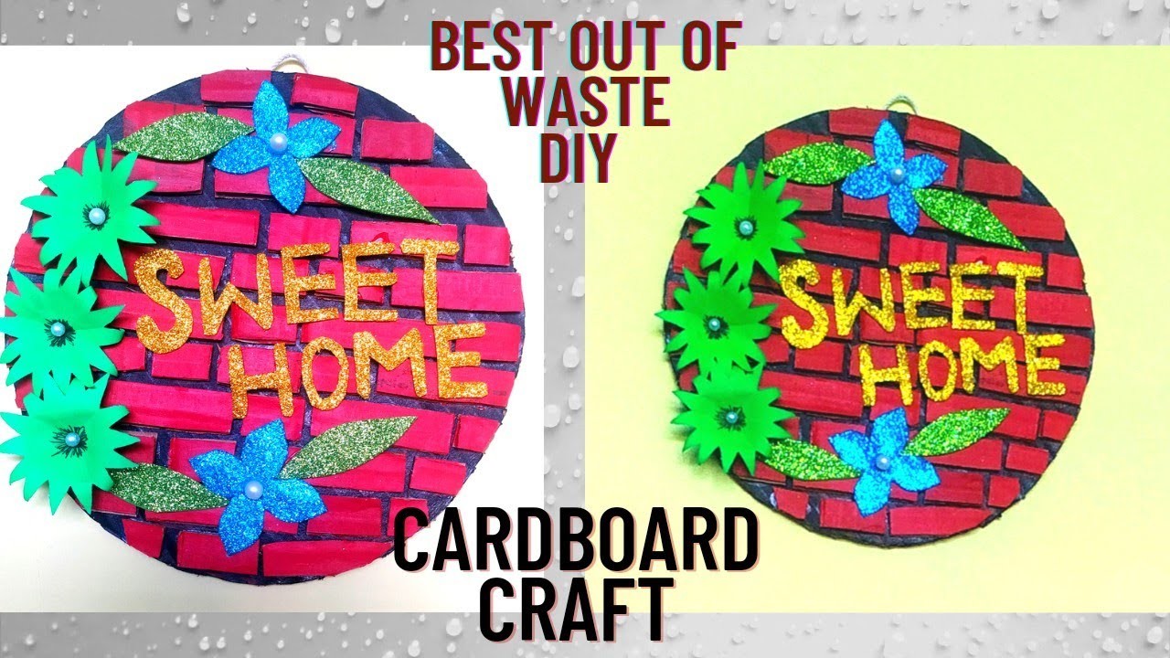 How to make beautiful wall hanging with cardboard||easy cardboard craft||DIY best out of waste