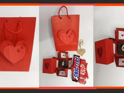 How to make gift bag. Valentine's day gift idea????. Shopping bag craft. DIY. Art & crafts by hamda