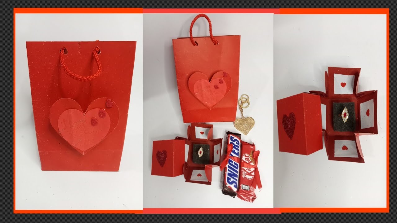 How to make gift bag. Valentine's day gift idea????. Shopping bag craft. DIY. Art & crafts by hamda