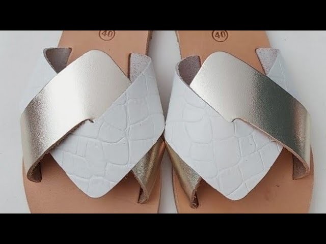 HOW TO MAKE HANDMADE SANDALS:DIY V-shaped Women Slide