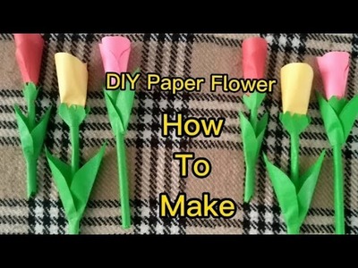 How To Make Homemade Paper Flower | Diy Homemade Paper Flower | Paper Flower Home Decoration Ideas