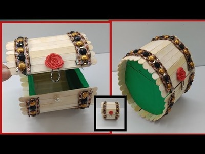 How to make Organizer box from Ice cream sticks | Jewellery box from Ice cream sticks |Diy popsicle