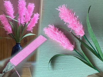 How To Make reeds flowers From Woolen - Easy Woolen Flower - DIY Handmade Craft, Amazing Yarn Flower