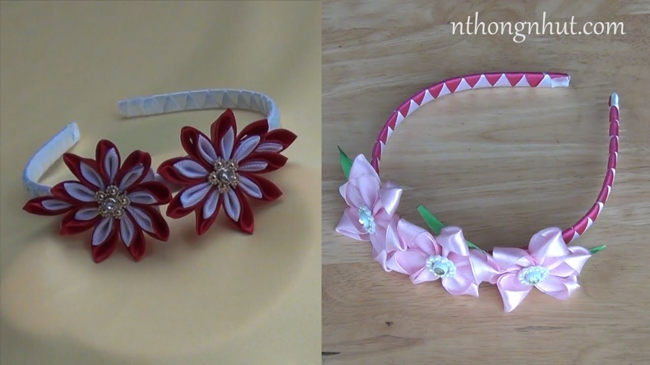 ???? How to make ribbon headband ???? DIY Satin Ribbon Rose flowers ???? Ribbon Flower With Joyce