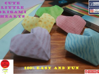 Learn how to make #cute #origami hearts.  #handmade #papercraft #diy #decoration