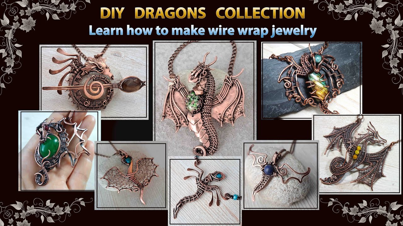 Let's make wire wrapping Dragon pendants. DIY Dragons. Full collection of Dragons.