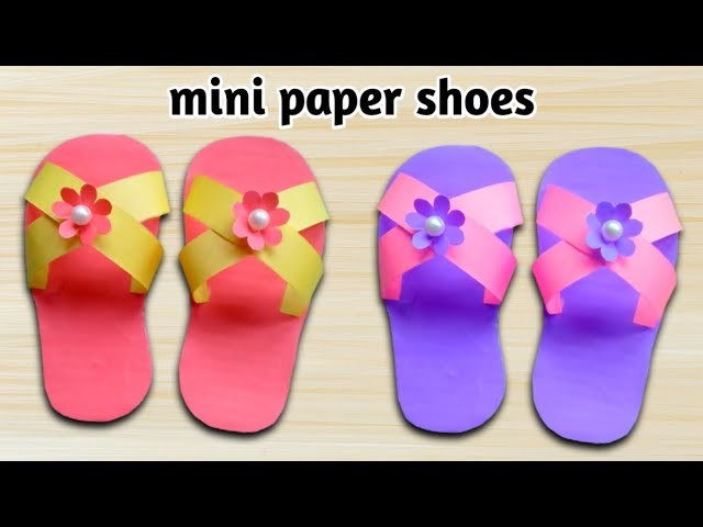 Mini paper shoes.Origami shoes.paper boot.diy craft.@ManiyasMom