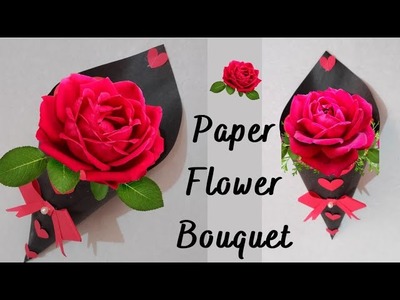 Simple Valentine's Day Gift Ideas.Handmade Paper Flower Bouquet.Rose Flower Making