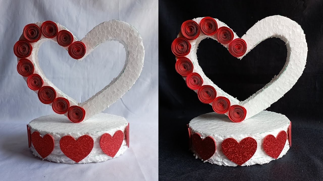 Thermocol Showpiece | Valentine's Day Craft | Thermocol Craft Idea | NK Creation Noorjahan