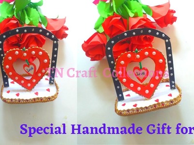 Unique showpiece making at home| valentine's  day handmade gift ideas|TN Craft Collections