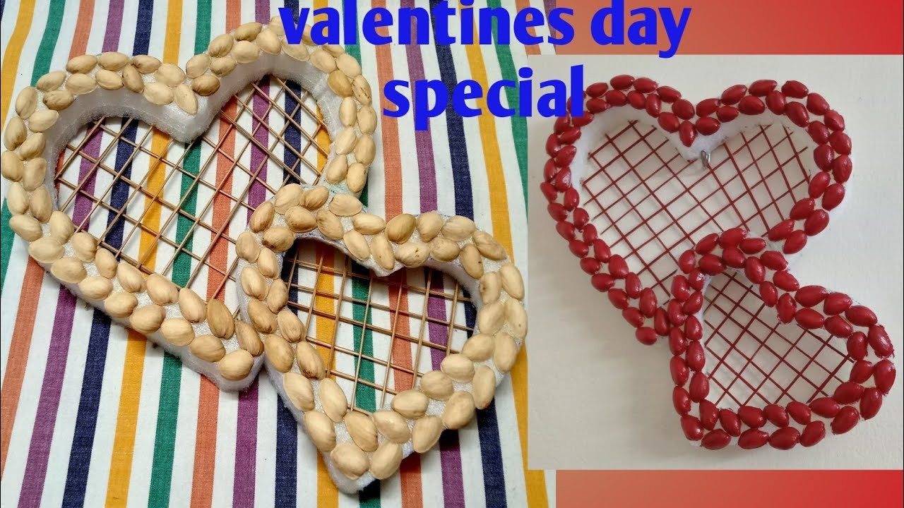 Valentine's day craft. pistachio shell craft. gift idea