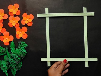 2 Quick and Easy Paper Wall Hanging Ideas| Paper Flower Wall Decor| Cardboard Reuse | Room Decor DIY