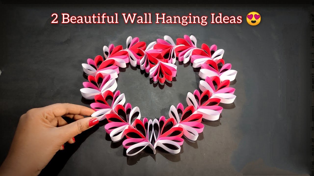 2 Quick & Easy Paper Wall Hanging Ideas| Paper Flower Wall Decor| Cardboard Reuse | Heart Shape DIY