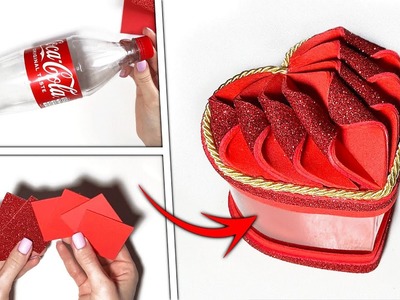 Amazing Gift Box ???? Making of Glitter Foamiran and Plastic Bottle ❤️ Valentine’s Day DIY Idea