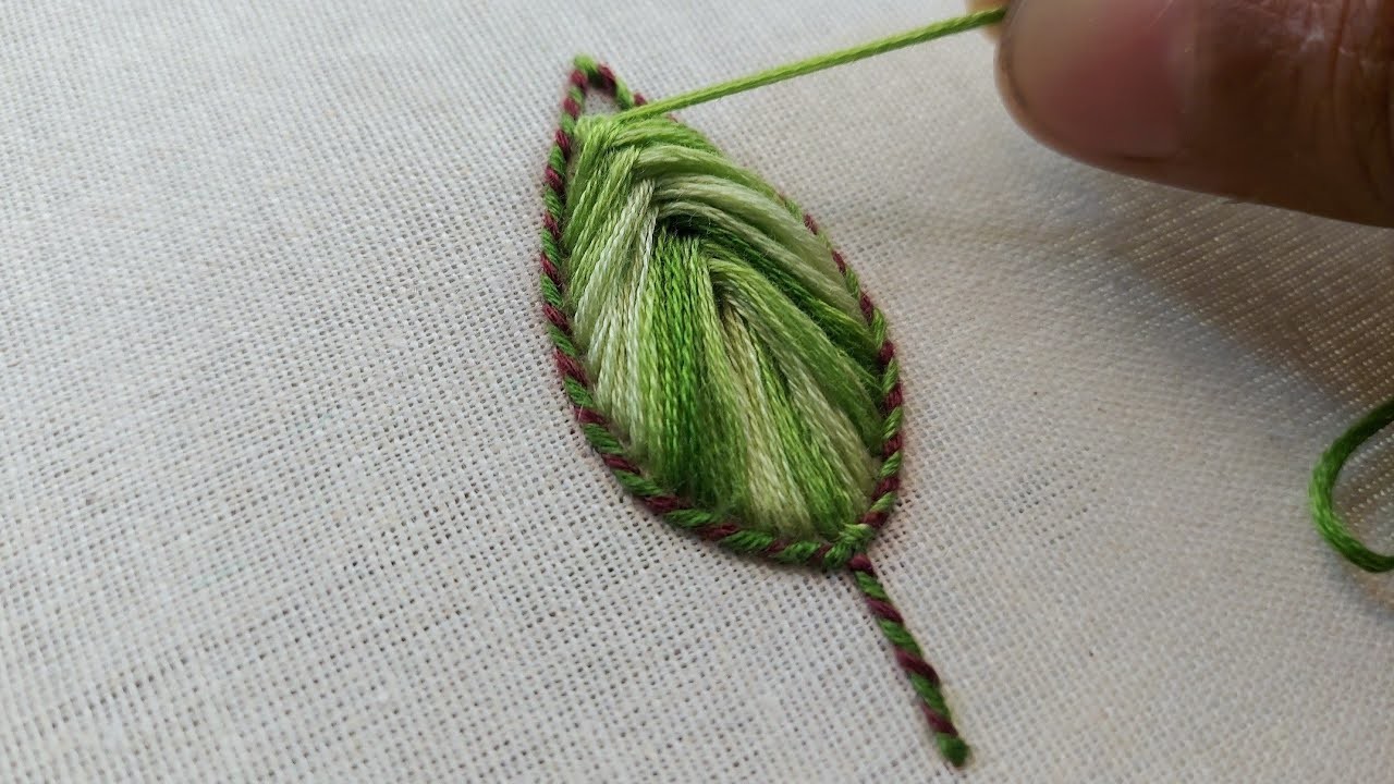 Amazing ???????? hand embroidery|latest hand embroidery leaf design|easy hand embroidery