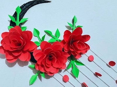 Beautiful Rose With DIY Wall Hanging Design Idea by 6-Minute Crafts