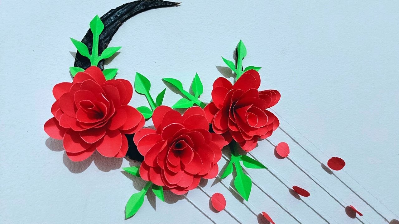 Beautiful Rose With DIY Wall Hanging Design Idea by 6-Minute Crafts