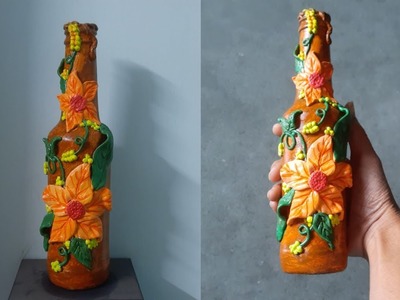 Bottle art with clay #diy #sakshicraftstudio #handmade #craft