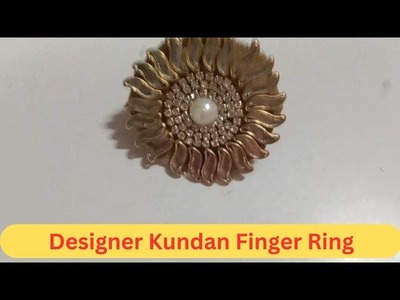 Designer royal look finger ring making at home. finger ring diy idea.