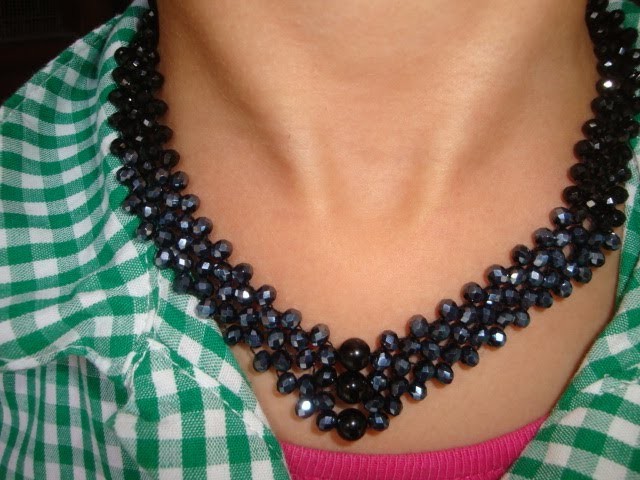 Diy beaded crystal  neckless