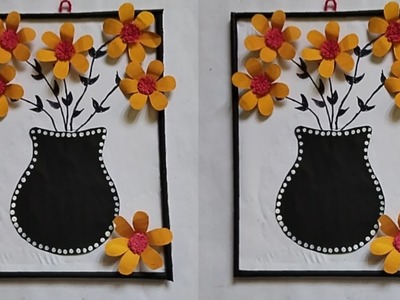 DIY Beautiful Wall Hanging Craft Ideas. DIY Wall Art.Paper Flowers Wall Decoration Idea. Easy Art