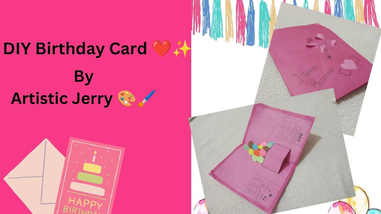 DIY Birthday Card ❤️✨||Easily diy||artistic Jerry ????????️#birthdaycardidea #cards #diy #craft