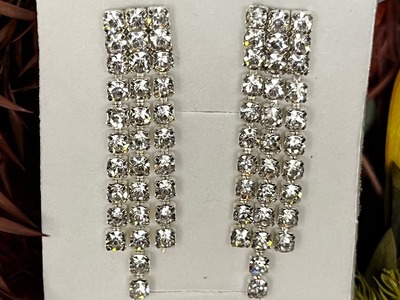 DIY diamanté earrings using UV resin