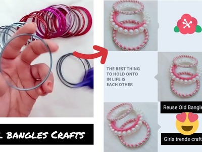DIY-????How to make "Reuse Old Bangles" to New Bangles with wool| Easy Bangles making crafts with wool|