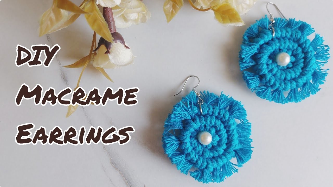 DIY macrame earrings | Easy Macrame earrings tutorial step by step | How to make Boho earrings