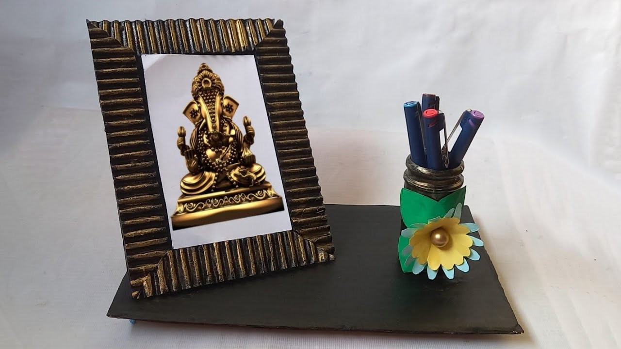 DIY Photo Frame And Pen Stand With Cardboard????।। Pen Holder Photo Frame।। Handmade Crafts For Gift।।
