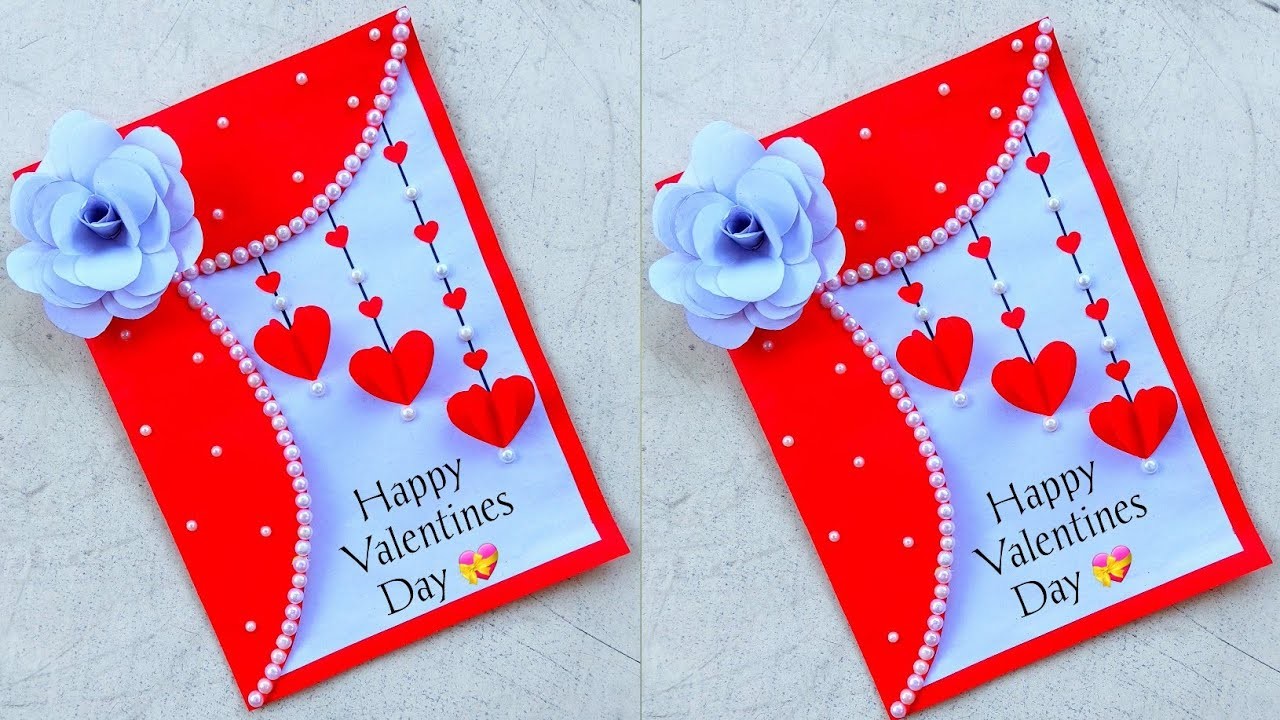 DIY-Valentines day card. Valentine's day greeting card. valentines day card making. greeting card