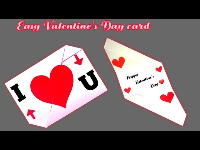 Easy Valentine's day card.Happy Valentine's Day Greeting card.DIY Valentine's Day Greeting Card