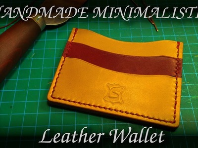 Handmade minimalist Leather Wallet - Cardholder with Cash Slot