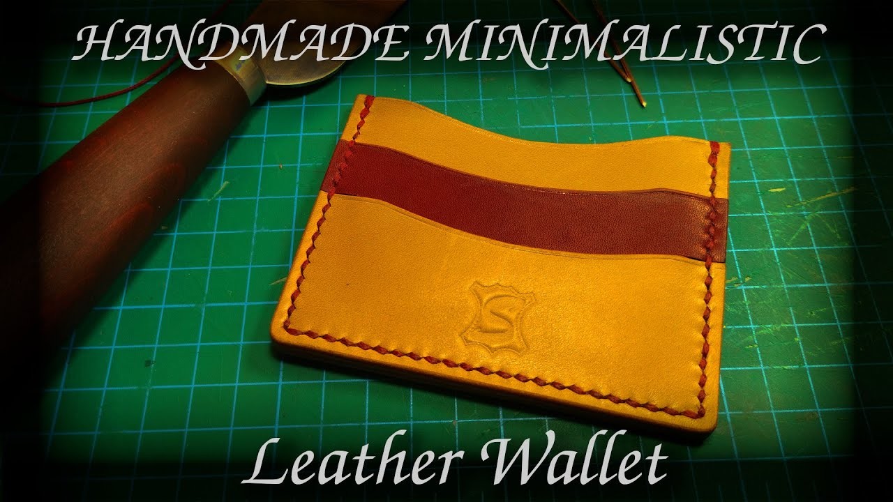 Handmade minimalist Leather Wallet - Cardholder with Cash Slot