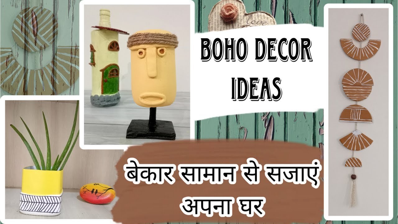 Home Decor Ideas using Waste Items.Boho Decor.Best Out of Waste