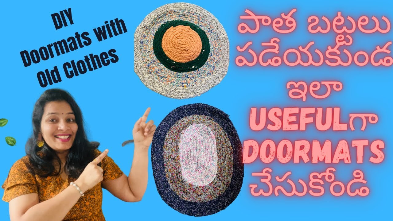 How to make Doormat with Old clothes|| DIY || Handmade Doormat || Telugu Vlogs