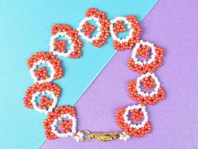 How to Make Fan-shaped Seed Beaded Bracelet