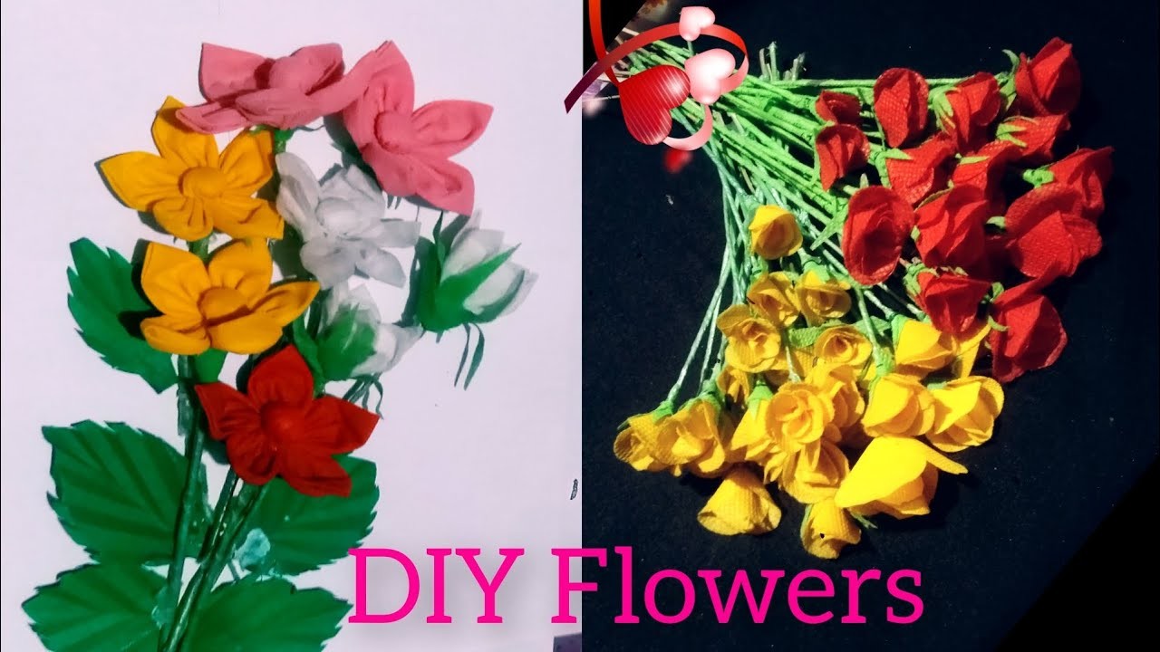 How To Make Flowers with Plastic Carry Bag.2 DIY Projects. Shopping Bag Craft ideas