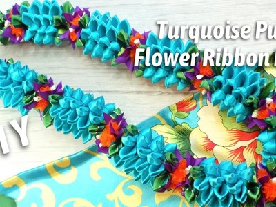 How To Make This Beautiful Turquoise Puya Flower Ribbon Lei