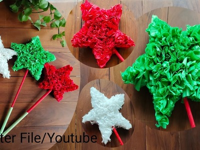 How To Make Tissue Paper Flower. Tissue Paper Stars. DIY Paper Crafts-Handmade Crafts