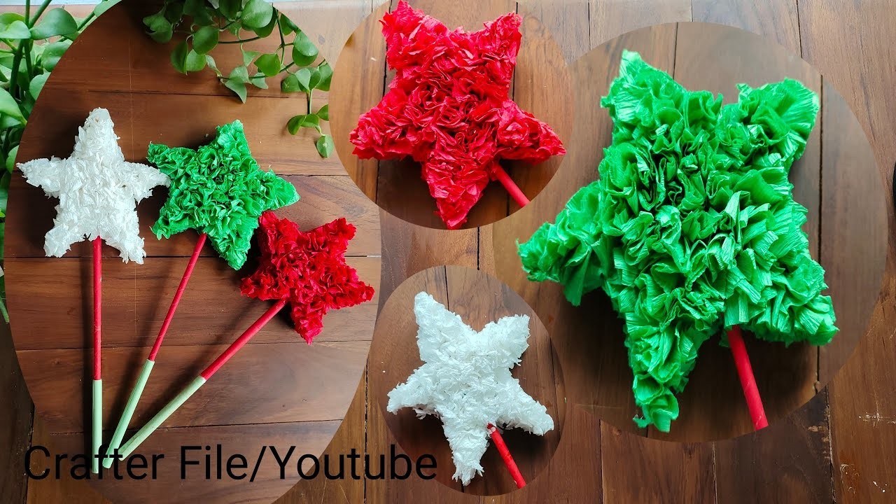 How To Make Tissue Paper Flower. Tissue Paper Stars. DIY Paper Crafts-Handmade Crafts
