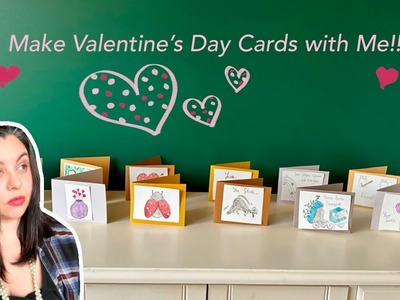 How to Make Valentine's Day Cards from Scratch~Using Watercolor and Ink~Anti-Valentine Card Ideas