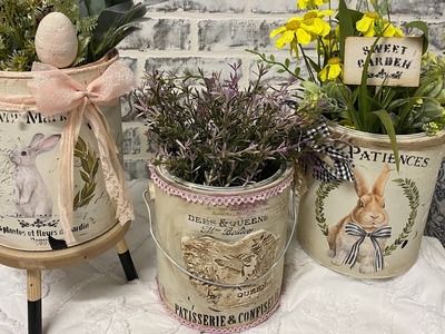 How to Transform Paint Buckets into Spring Decor