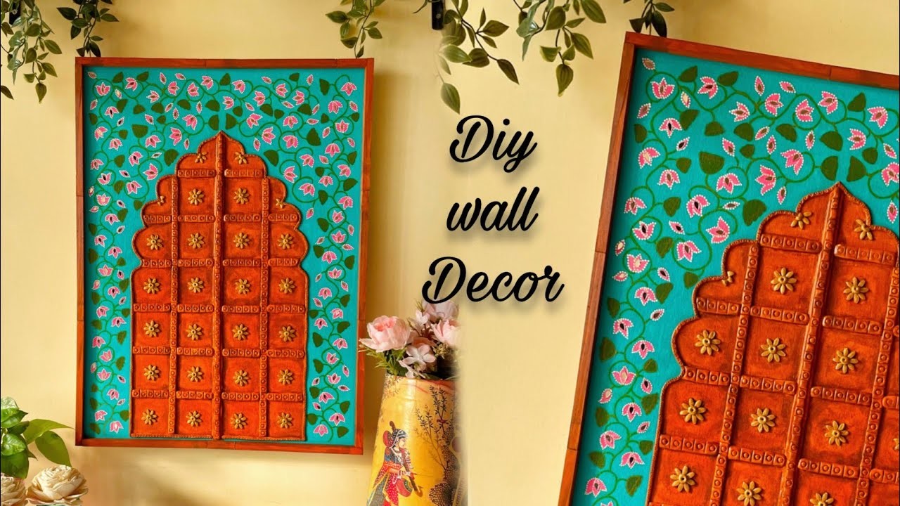 Jharokha wall hanging Diy | lippanart | Traditional Indian Home decor | 3d clay painting