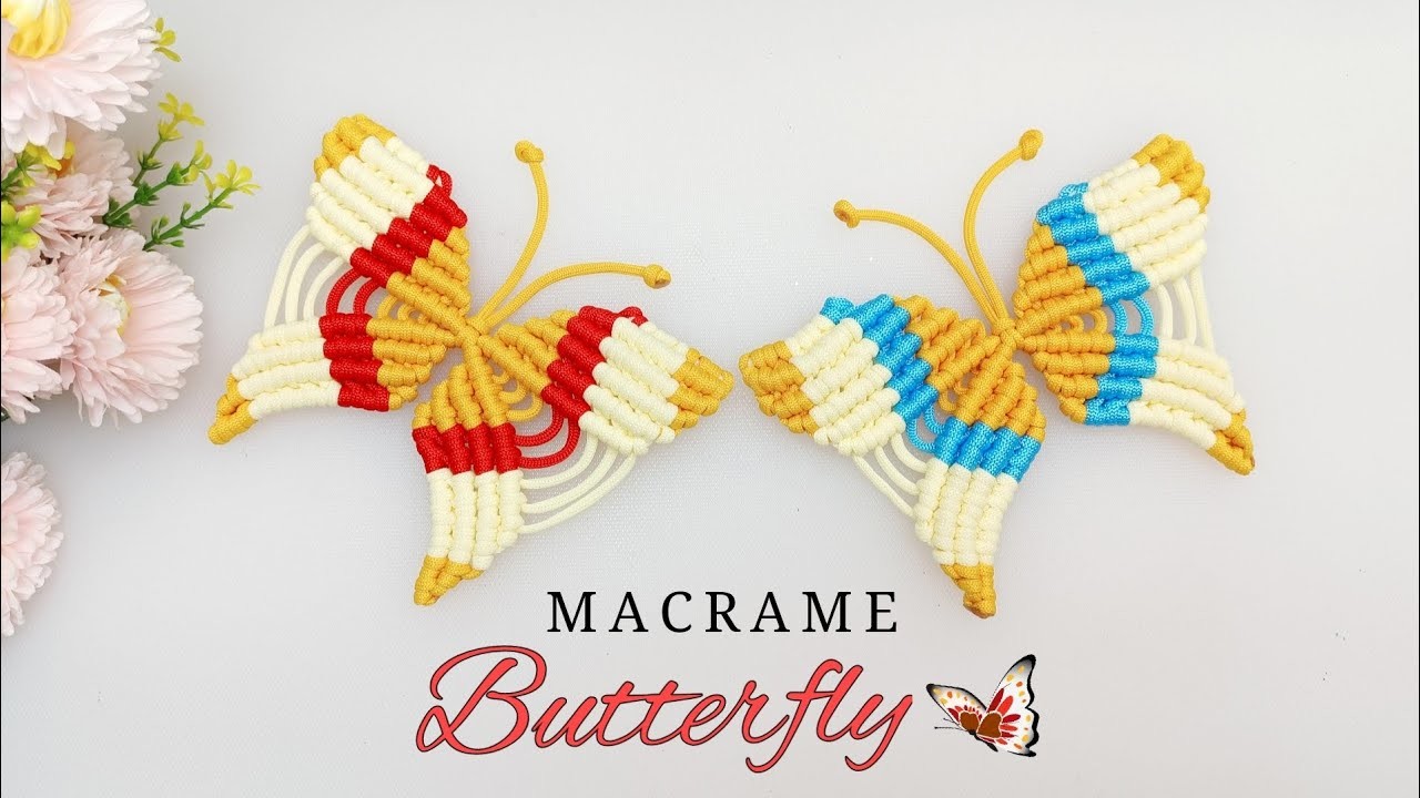 Macrame Handmade Butterfly | DIY Mini Macrame Butterfly Wall Hanging Home Decor