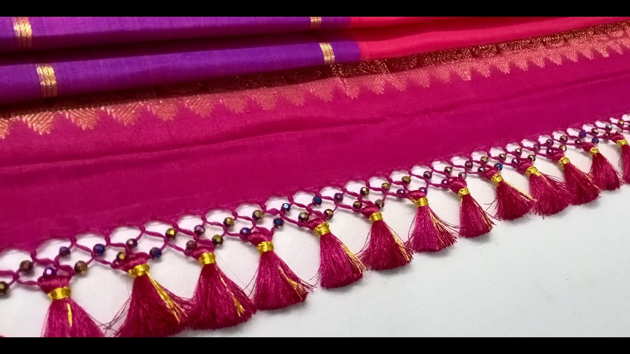 New Treditional #sareekuchu . Saree Pallu knots. Quick, Easy Saree Kuchu using Crystals #MCBMcb