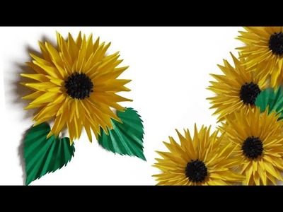 See, How I made This Beautiful Sunflower ????????????with Paper | Diy sunflower |