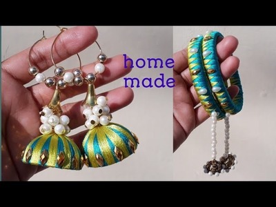 Silk thread jhumka earrings | silk thread jewellery making
